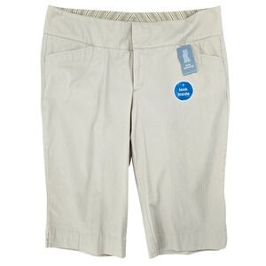 Dockers NEW 16P Truly Slimming Curvy Shorts Womens‎ Khaki Petite Performance